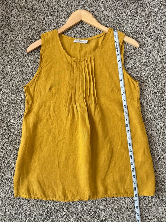 Laura Bianchi Mustard S Linen Tank Top - Picture 4 of 5